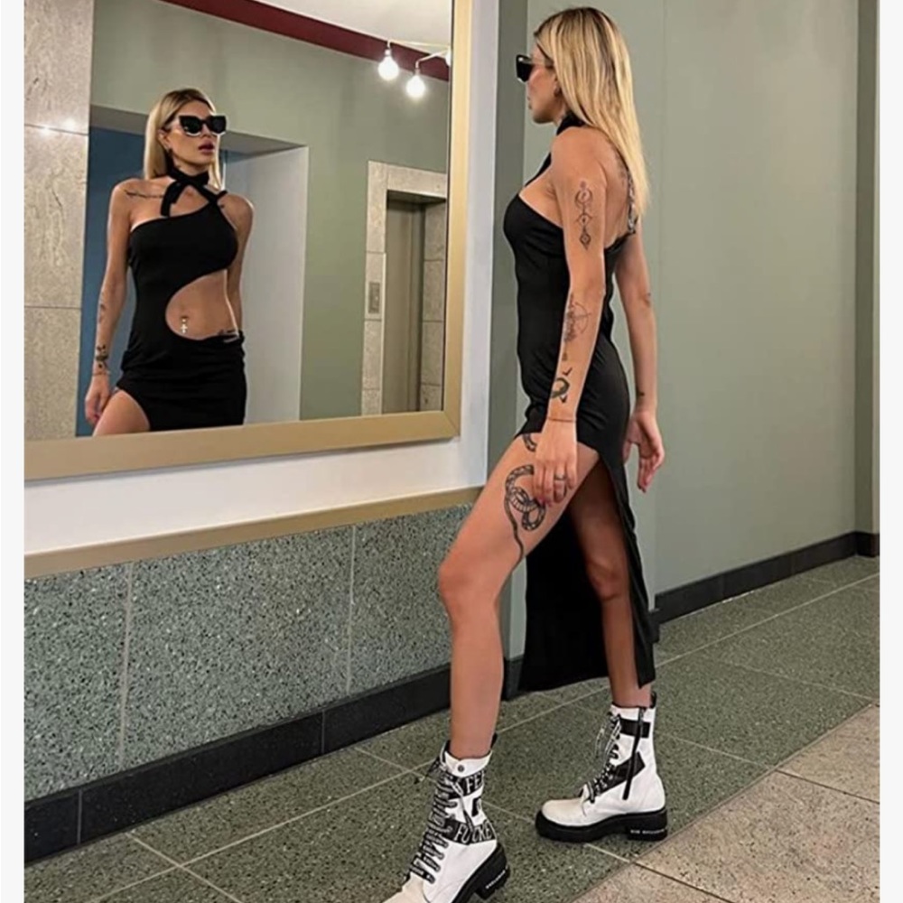 NEW with Tags Women's Sexy Maxi Side Cutout Hollow Bodycon Long Club Dresss